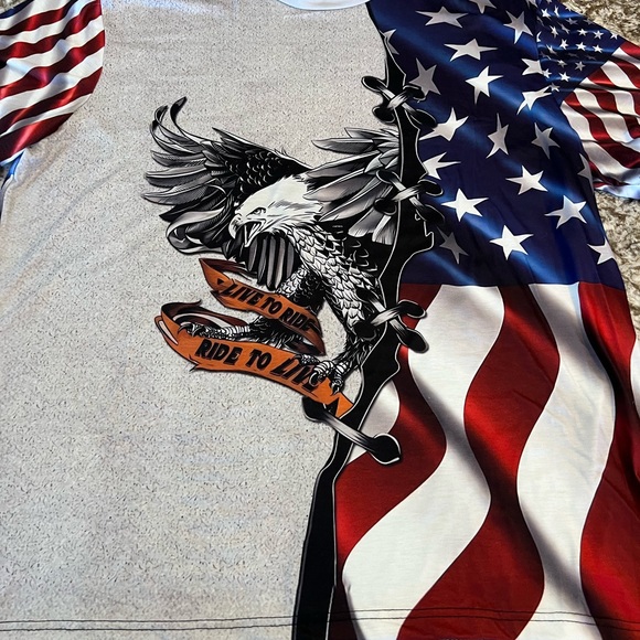 XXXL Mens Flag Patriotic American Eagle 3D Sweatshirt  All Over Print Plus Short - Picture 7 of 7